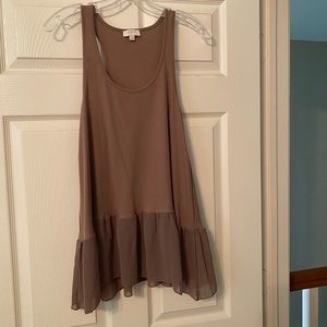 Tank top with tulle lining